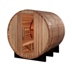 Golden Designs Zurich 4 Person Barrel with Bronze Privacy View Traditional Sauna