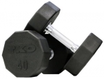 TKO 5-50lb Ten Sided Pro Rubber Dumbbell Set