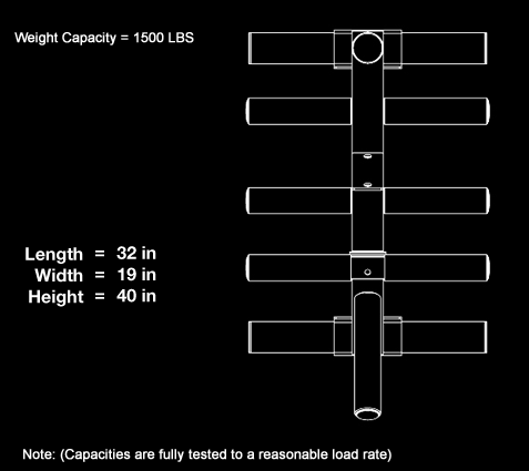 Powertec best sale workbench dimensions